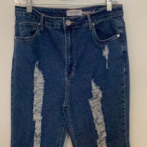 Denim Blvd. Los Angeles Women’s Boot Cut Blue Jeans, size L.